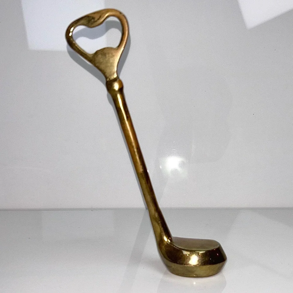 Vintage Brass Golf Club Bottle Opener Golfing Sport Gift Portable Fun Barware 6